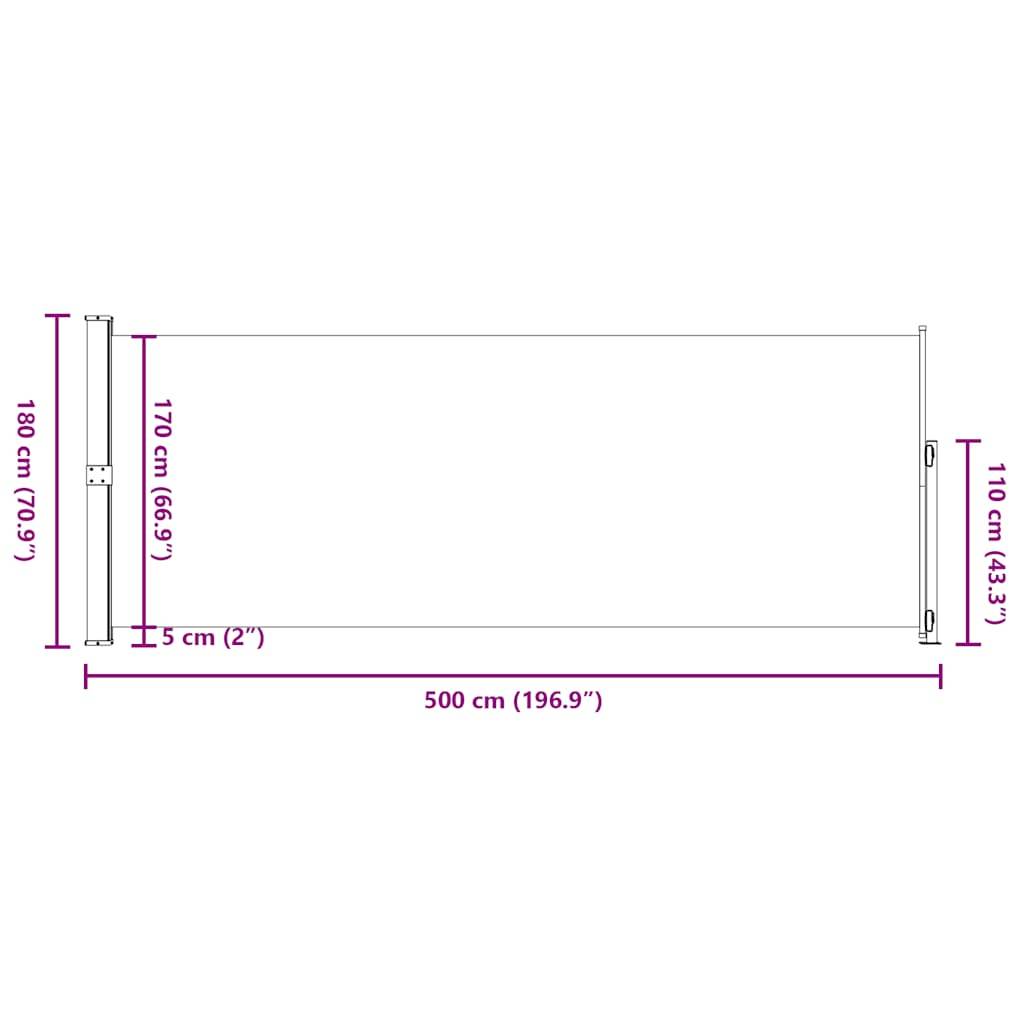 vidaXL Seitenmarkise Ausziehbar 180x500 cm Blau