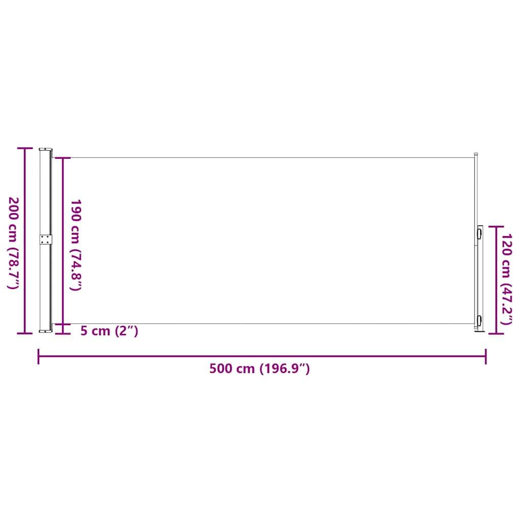 vidaXL Seitenmarkise Ausziehbar 200x500 cm Creme