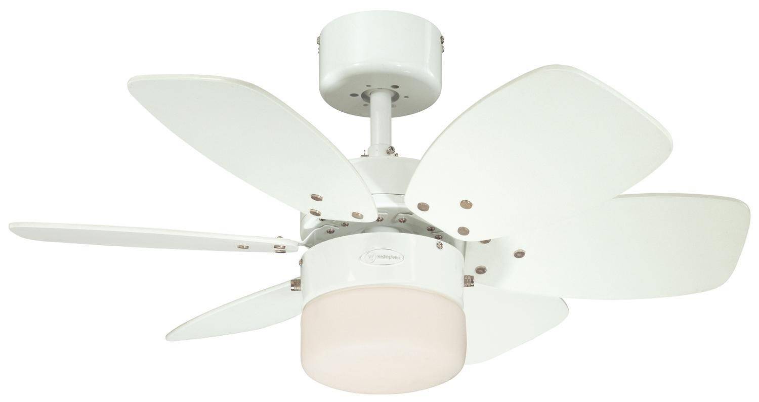 Westinghouse Flora Royale Deckenventilator 54 W (Ø x H) 76 cm x 38 cm Weiß mit Beleuchtung, Wendbare Flügel