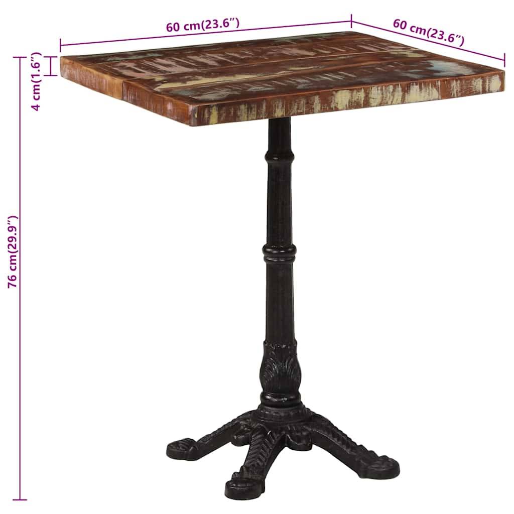 vidaXL Bistrotisch 60x60x76 cm Altholz Massiv