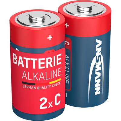 ANSMANN 1513-0000 Alkaline Batterie Baby C 7200mAh, 2er-Pack Strom / / &