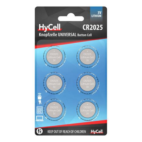 ANSMANN 1516-0027 Knopfzelle CR2025 HyCell 3V Lithium, 6er-Pack Strom / / &