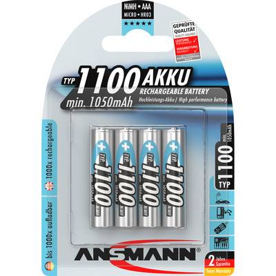 ANSMANN 5035232 NiMH-Akku Micro AAA, 1100mAh, 4er-Pack Strom / Energie / &