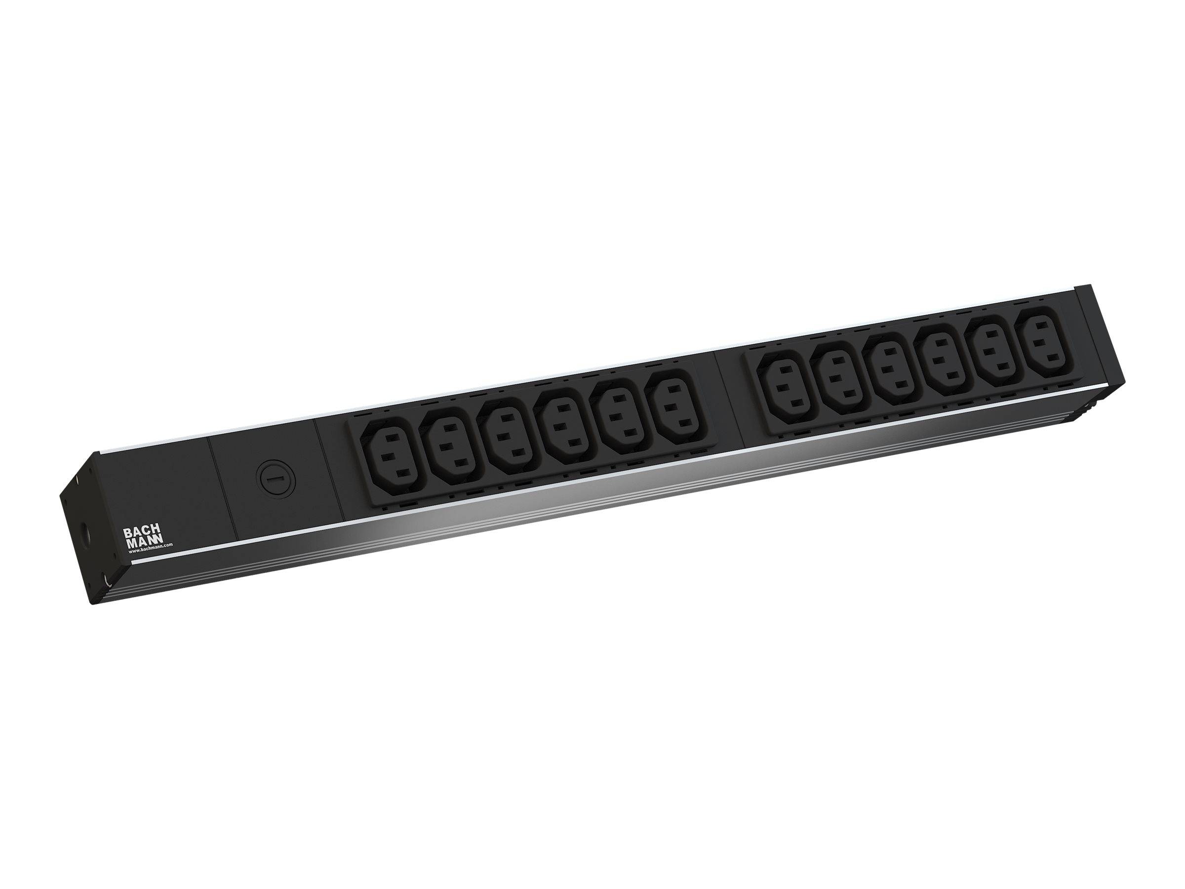 BACHMANN IT PDU ALU 19" 1HE 12 x C13 Buchse, Zuleitung C14 Stecker