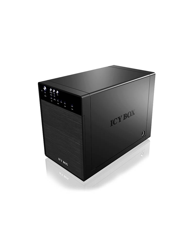 IB-3640SU3, Externes 4-fach JBOD System für 3,5" SATA I/II/III Festplatten, USB 3.0 + eSATA, schwarz
