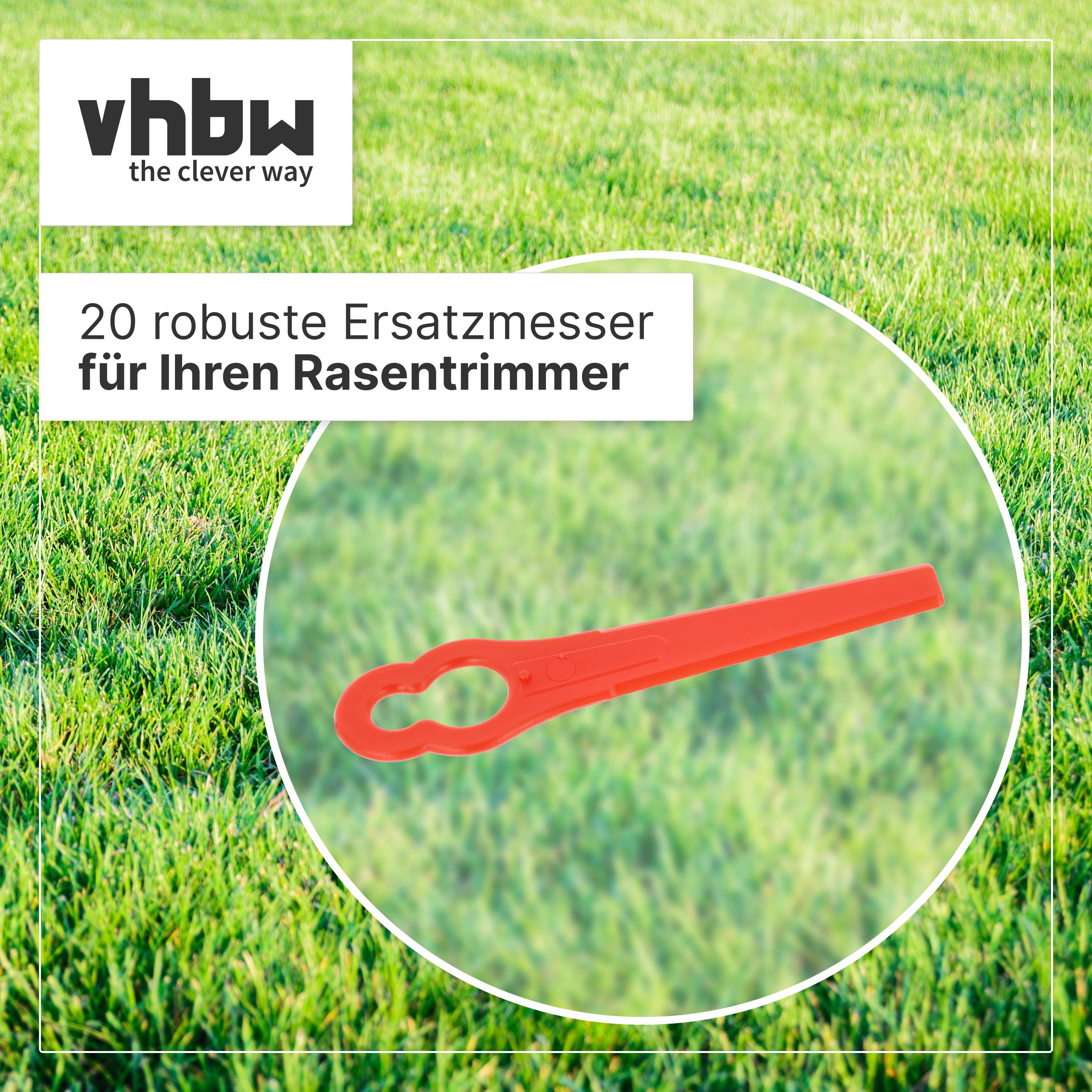 vhbw 20x Ersatz-Messer Ersatz für LawnMaster SB1501 für Rasentrimmer | Ersatzklinge Rot, Kunststoff