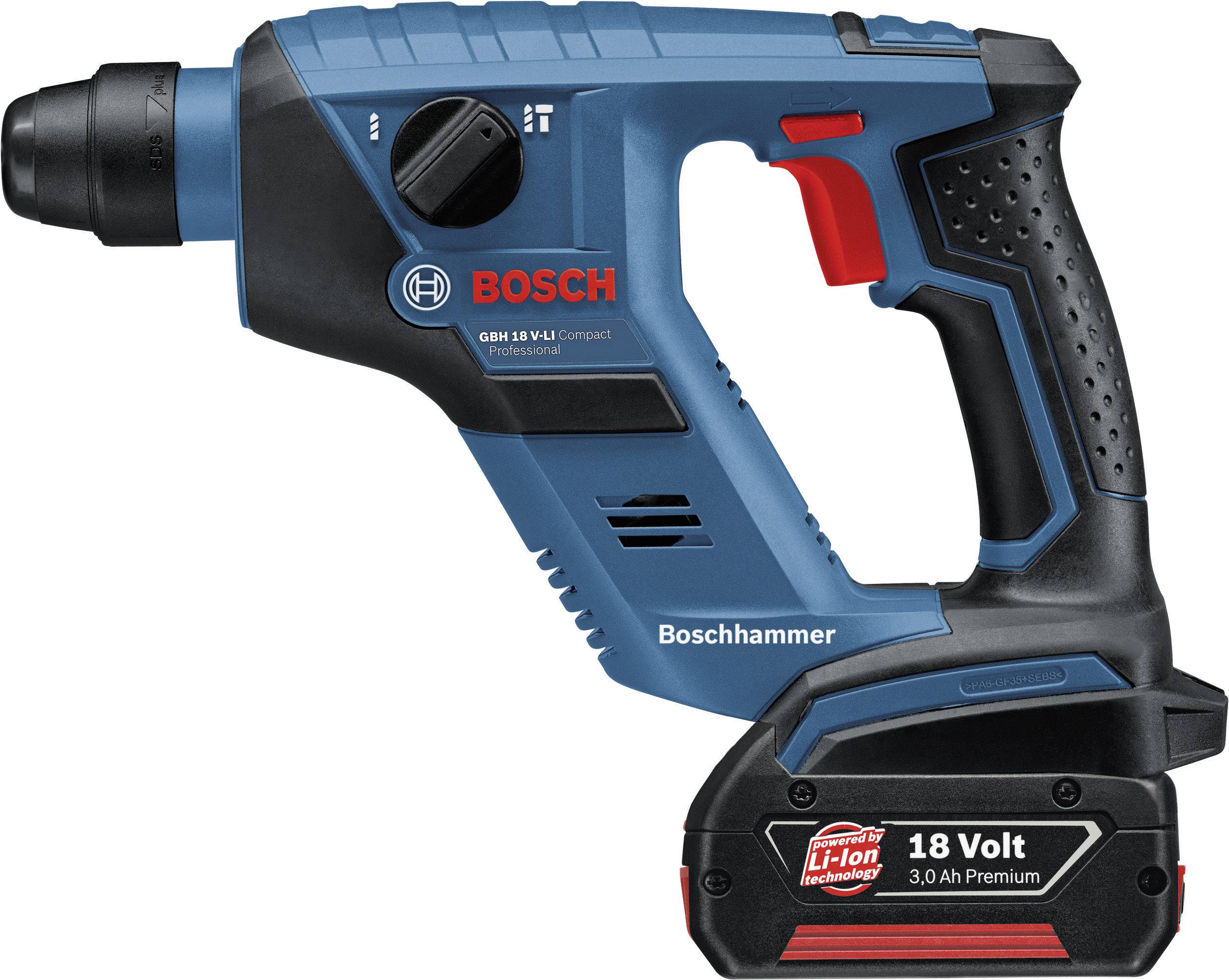 Bosch Professional Akku-Bohrhammer GBH 18 V-LI 3,0Ah 0611905303 + 2 x 3,0Ah Li-Ion Akku + L-Boxx