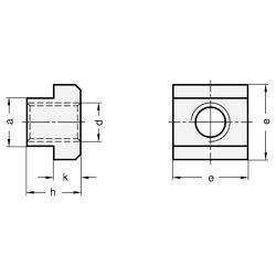 DIN 508-14-M12-8 Mutter für T-Nute, Güte 8 blank