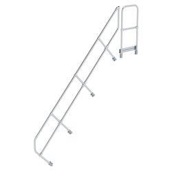 Treppe mit Plattform 45° zweiter Handlauf für 11 Stufen Neigung 45°