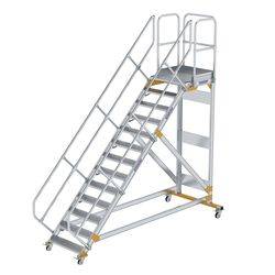 Aluminium-Plattformtreppe fahrbar 45° 13 Stufen<br>300793