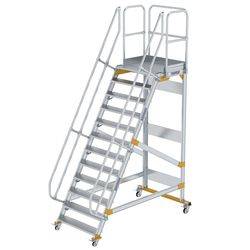 Aluminium-Plattformtreppe fahrbar 60° 12 Stufen<br>300752