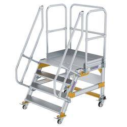 Aluminium-Plattformtreppe fahrbar 60° 4 Stufen<br>300744