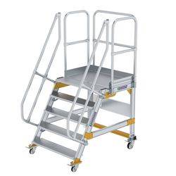Aluminium-Plattformtreppe fahrbar 60° 5 Stufen<br>300745