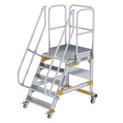 Aluminium-Plattformtreppe fahrbar 60° 5 Stufen<br>300725