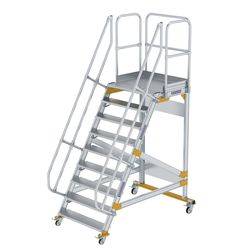 Aluminium-Plattformtreppe fahrbar 60° 9 Stufen<br>300749