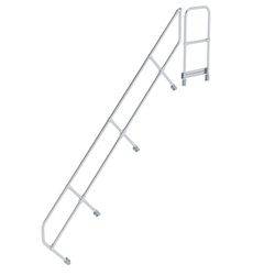 Treppe mit Plattform 45° zweiter Handlauf für 12 Stufen Neigung 45°