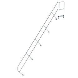 Treppe mit Plattform 45° zweiter Handlauf für 17 Stufen Neigung 45°