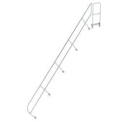 Treppe mit Plattform 45° zweiter Handlauf für 18 Stufen Neigung 45°