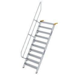 Treppe 60° Stufenbreite 1000 mm 10 Stufen Aluminium geriffelt