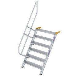 Treppe 60° Stufenbreite 1000 mm 6 Stufen Aluminium geriffelt