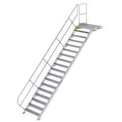 Aluminium-Treppe mit Plattform 45° 18Stufen<br>300478