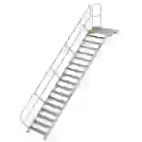 Aluminium-Treppe mit Plattform 45° 18Stufen<br>300478 Aluminium-Treppe mit Plattform 45° 18Stufen<br>300478