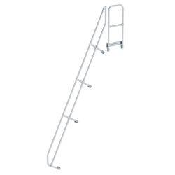 Treppe mit Plattform 60° zweiter Handlauf für 14 Stufen Neigung 60°