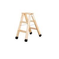 Stufen-Stehleiter beidseitig begehbar Holz Stufen-Stehleiter beidseitig begehbar Holz