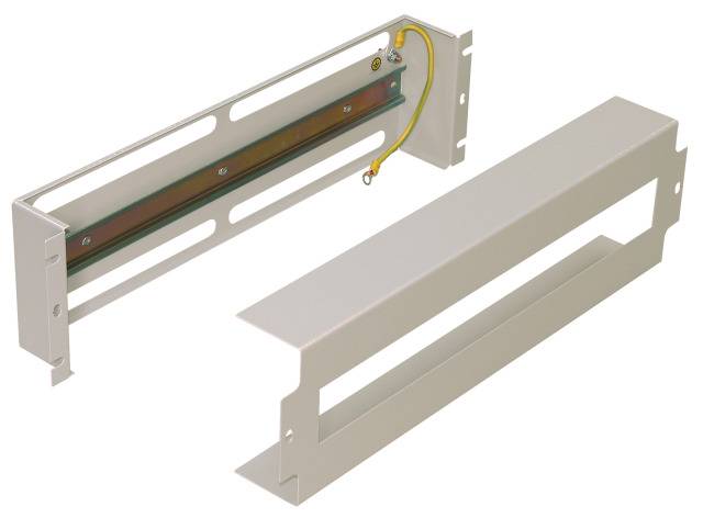 19 3HE Energieverteilungs-/Schutzschaltergehäuse, für 22 x 17,5 mm Module, RAL9005 Zur Aufnahme von Hutschienenmodulen wie Sicherungsautomaten, Stec