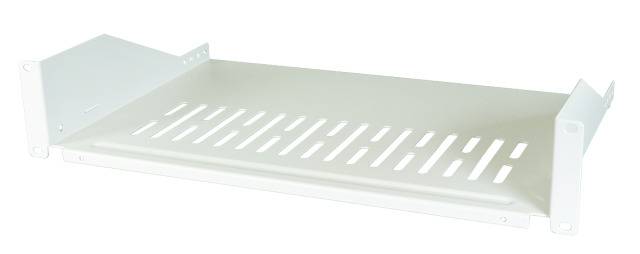 19 Fachboden 2HE, Tiefe 400 mm, RAL9004 Traglast 22 kg Fachböden zur 48,30cm (19) Montage mit fester TiefeZusätzliche rückseitige Haltewinkel und