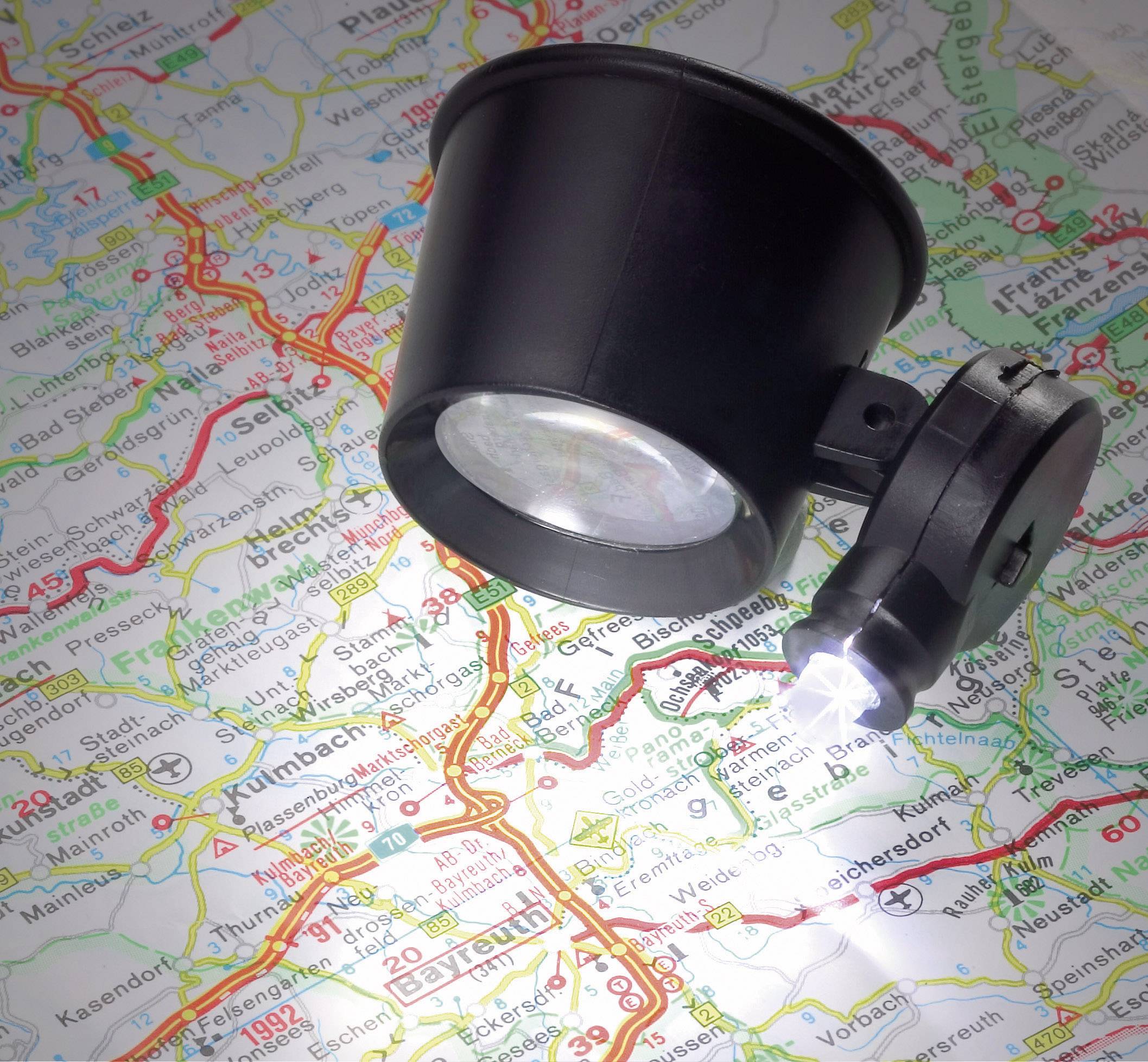 RONA 450513 450513 Handlupe mit LED-Beleuchtung Vergrößerungsfaktor: 10 x Linsengröße: (Ø) 21mm