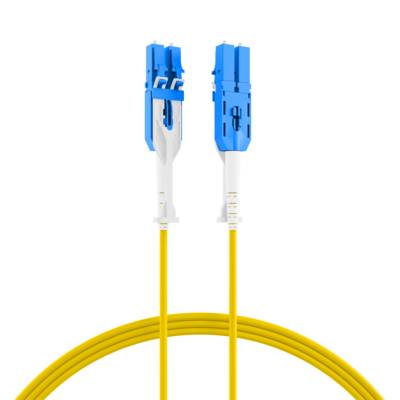 Duplex Patchkabel Push/Pull LC-LC OS2 G657A1 -- 1m LSZH 3mm gelb Glasfaserverkabelung Glasfaser OS2