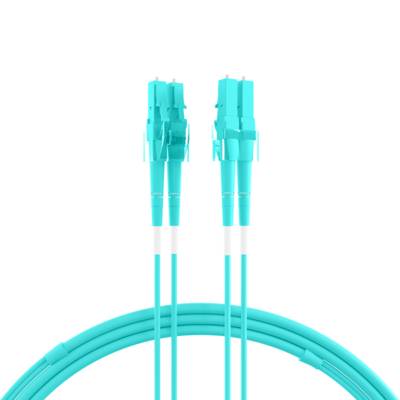 Duplex Patchkabel LC-LC OM3 -- 1m LSZH 1,2mm aqua Glasfaserverkabelung Glasfaser OM3