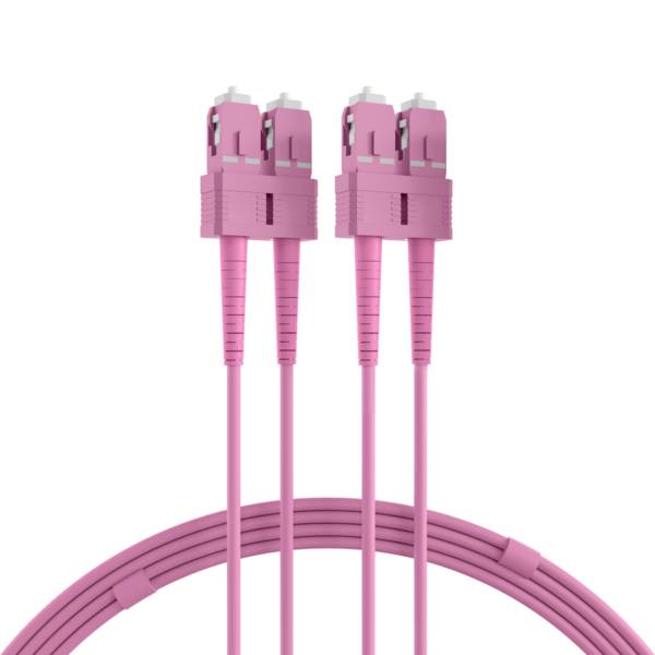 Duplex Patchkabel SC-SC OM4 -- 10m LSZH 1,2mm erikaviolett Glasfaserverkabelung Glasfaser OM4