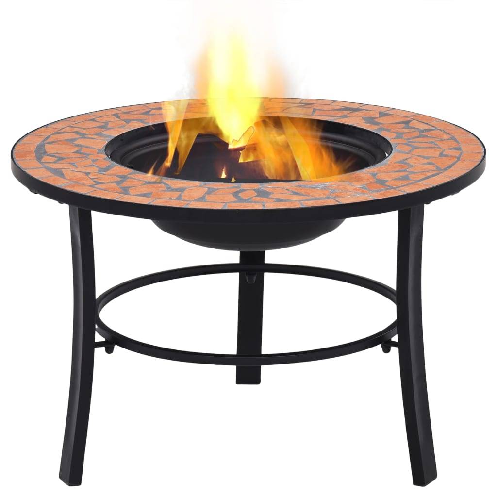 vidaXl Feuerstelle Mosaik Keramik Terracotta 68 cm