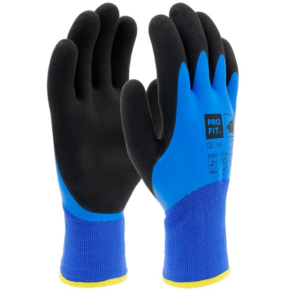 Cool FIT Latexschaumhandschuh 2-fach Tauchung, blau/schwarz Cool FIT Latexschaumhandschuh 2-fach Tauchung, blau/schwarz
