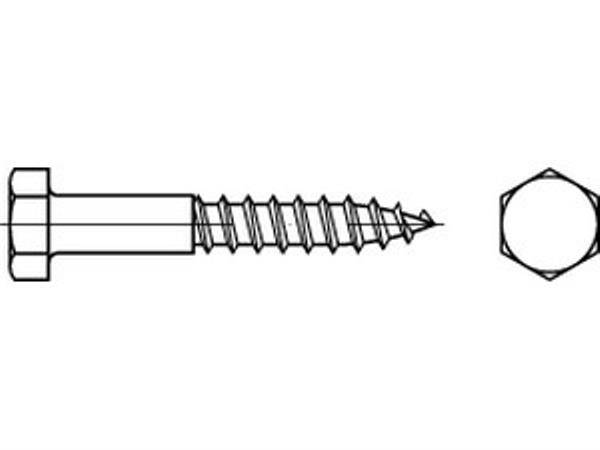 Reyher Sechskant-Holzschraube, 5x20mm DIN 571 Stahl, galv. verz.., 100 Stück (Inhalt 100 Stück)