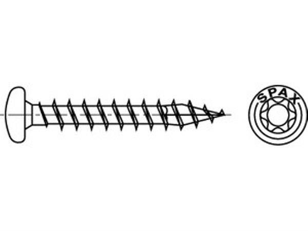 SPAX 3366937, Schraube, Edelstahl, Metall, Flachkopfschraube, Metallisch, 3 cm
