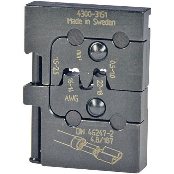 Pressmaster 4300-3151 4300-3151 Crimpeinsatz Unisolierte Flachsteckhülsen 0.5 bis 2.5mm² Passend für Marke Pressmaster MCT
