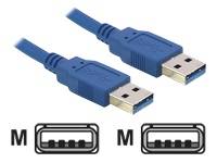 Delock USB-Kabel USB 3.2 Gen1 (USB 3.0 / USB 3.1 Gen1) USB-A Stecker, USB-A Stecker 3.00 m Blau vergoldete Steckkontakte 82536