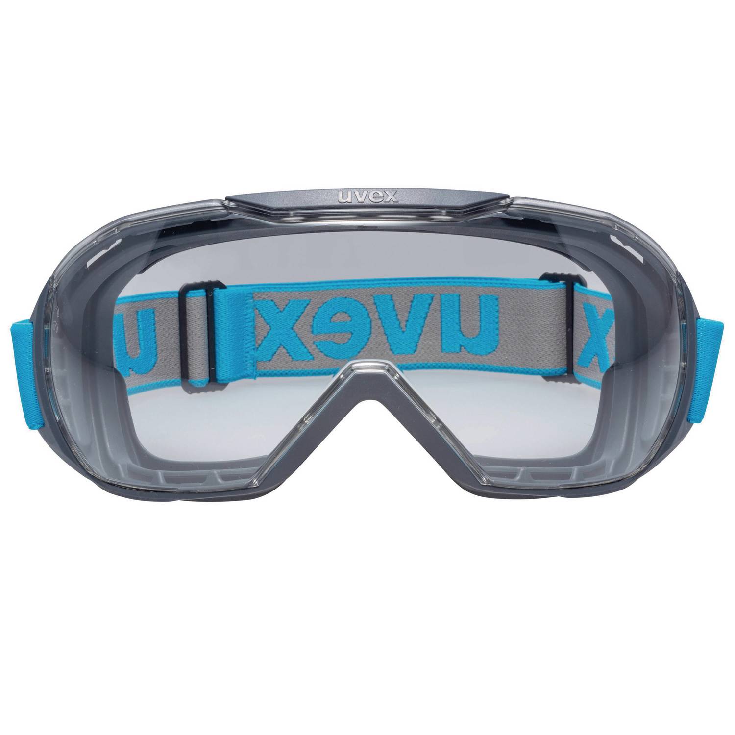 Uvex Megasonic Schutzbrille - Beschlagfreie Kratzfeste und Chemikalienbeständige Vollsichtbrille - Grau/Blau