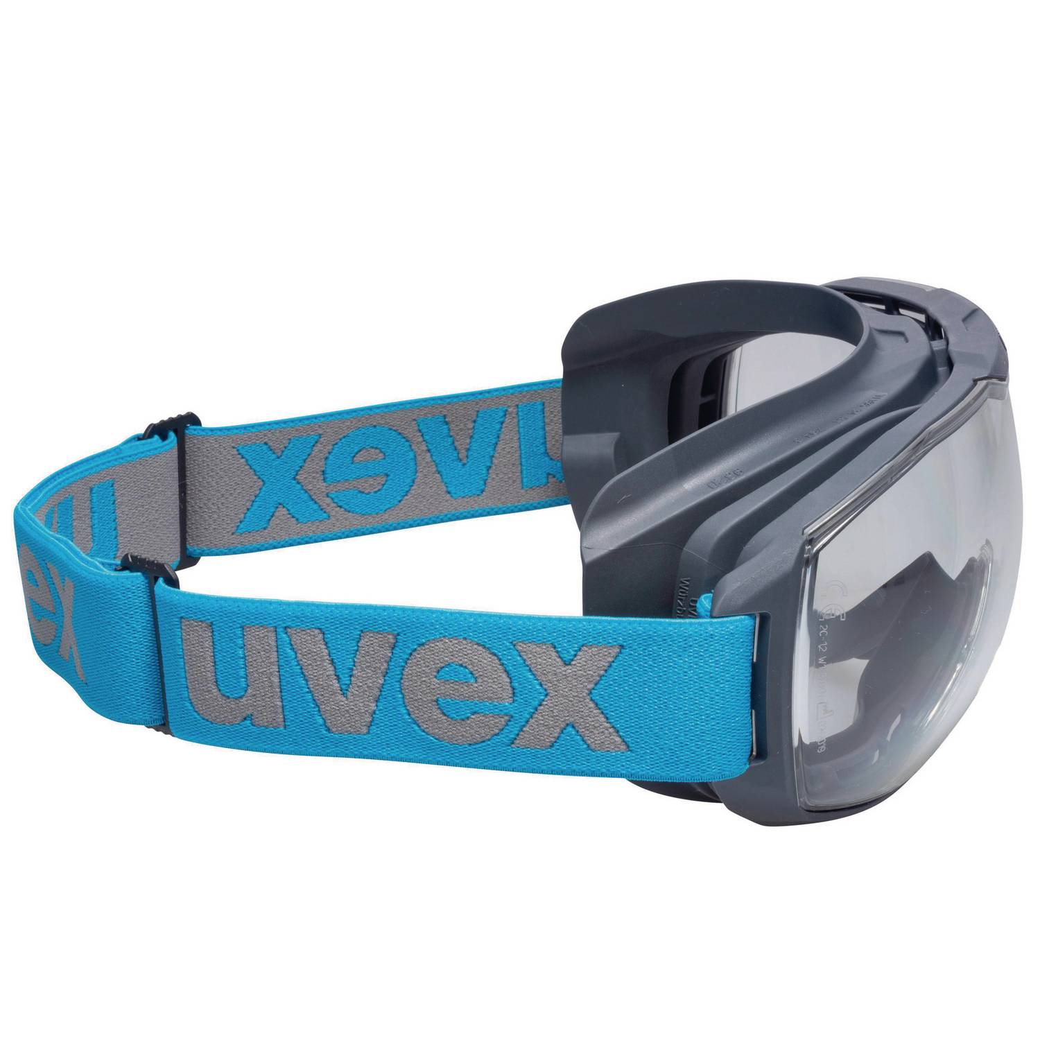 Uvex Megasonic Schutzbrille - Beschlagfreie Kratzfeste und Chemikalienbeständige Vollsichtbrille - Grau/Blau