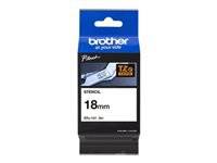 Schriftband Schablone Brother STe STe-141 Bandfarbe: Transparent Schriftfarbe:Weiß 18 mm 3 m