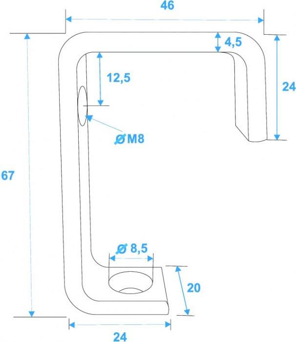 EUROLITE TH-25 Theaterhaken silber