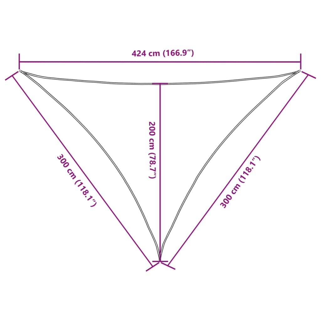 vidaXL Sonnensegel Oxford-Gewebe Dreieckig 3x3x4,24 m Weiß