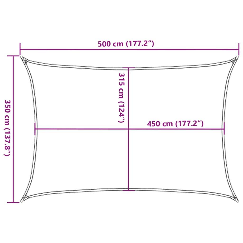 vidaXL Sonnensegel 160 g/m² Anthrazit 3,5x5 m HDPE