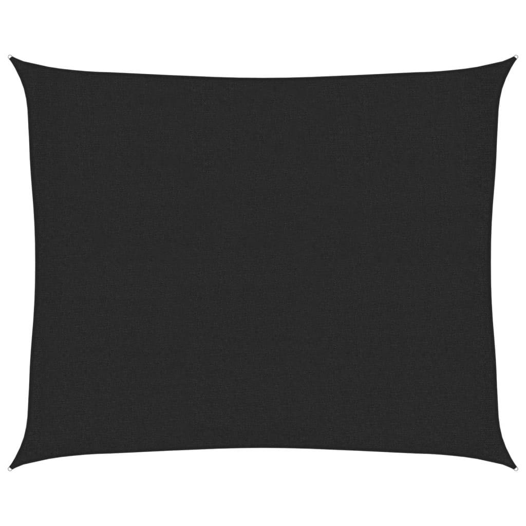 vidaXL Sonnensegel 160 g/m² Schwarz 2,5x3 m HDPE