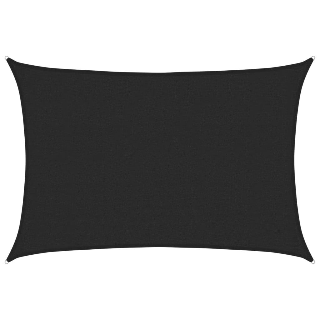 vidaXL Sonnensegel 160 g/m² Schwarz 2,5x3,5 m HDPE