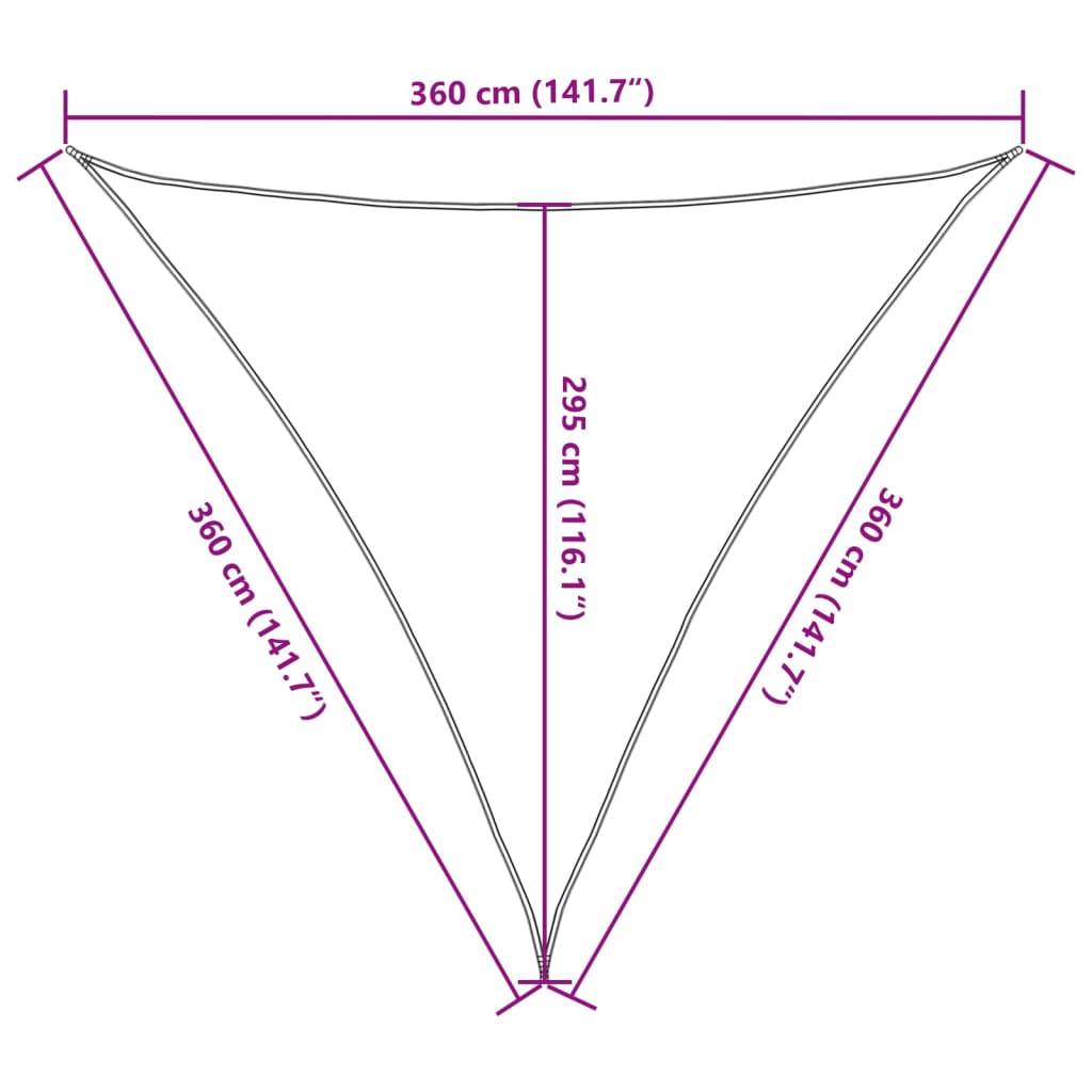 vidaXL Sonnensegel 160 g/m² Braun 3,6x3,6x3,6 m HDPE