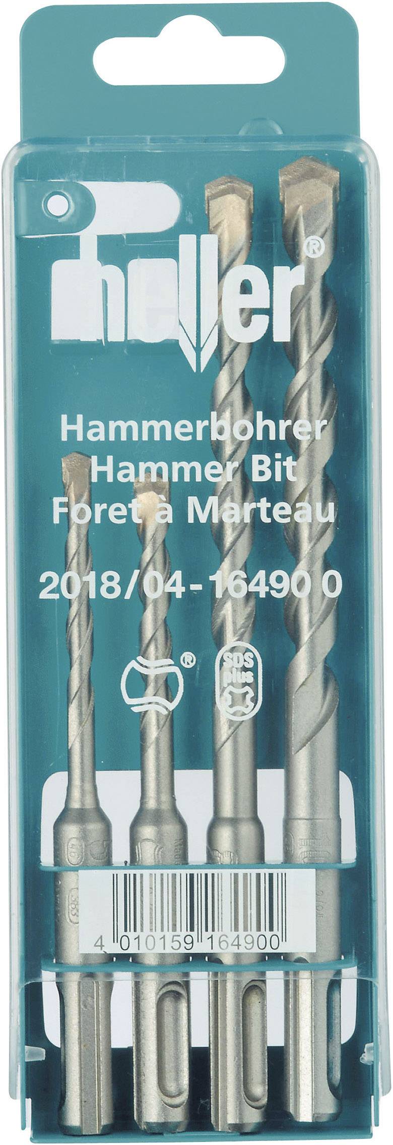 Heller Tools Bionic 16490 0 Hartmetall Hammerbohrer-Set 4teilig 5 mm, 6 mm, 8 mm, 10mm SDS-Plus 1 Set